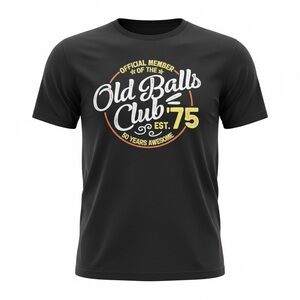 Black "Old Balls Club" Graphic T-Shirt - 75th Est.